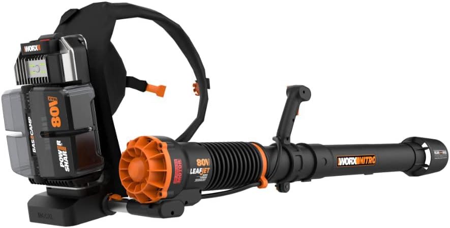 WORX NITRO 40V Profi Akku-Laubbläser WG585E.9 - starker bürstenloser Motor - 3 Geschwindigkeiten & 2 Modus - 266km/h Luftgeschwindigkeit - 1053m³/h Luftmenge - leicht & kompakt - ohne Akku & Ladegerät