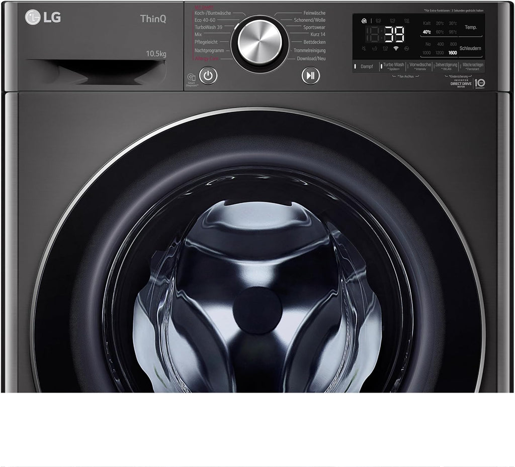 LG F4WV7080, Klasse A, Frontlader-Waschmaschine 8 kg, 1400 U/Min, AI Direct Drive, Wi-Fi, Tiefenreinigung mit Dampf, Groe Kapazitt, TRIPLE A, Auentür aus Sicherheitsglas, 62 x 60 x 85 cm Wei