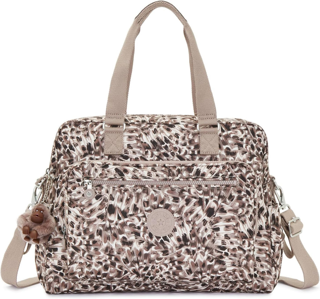 Kipling Alanna bedruckte Wickeltasche mit Leopardenfedern, Leopardenfedern