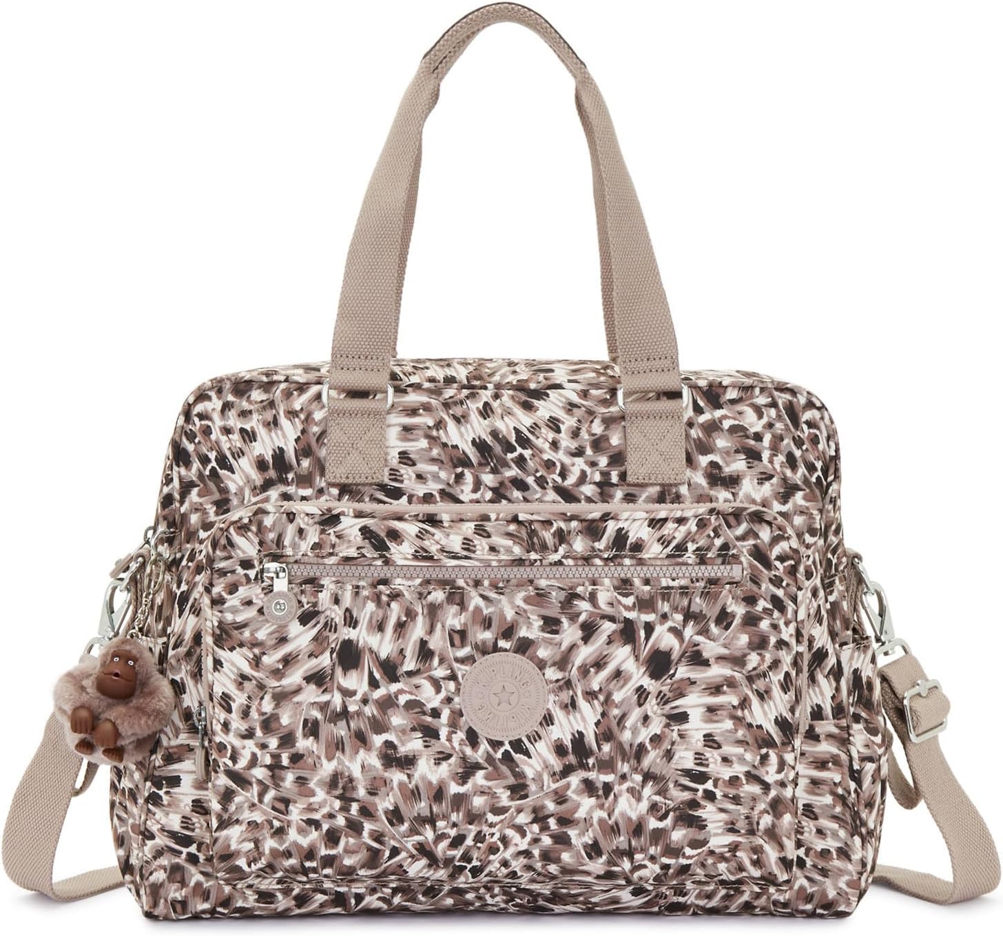 Kipling Alanna bedruckte Wickeltasche mit Leopardenfedern, Leopardenfedern