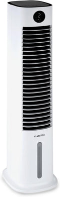 Klarstein Raffreddatore d'aria con Raffreddamento ad acqua, Raffrescatore Evaporativo 5 in 1, Umidificatore, Ventilatore e Purificatore d'aria, Raffreddatore d'aria Portatile con Controllo App, 80W, Flusso d'aria 462m³/h, Bianco