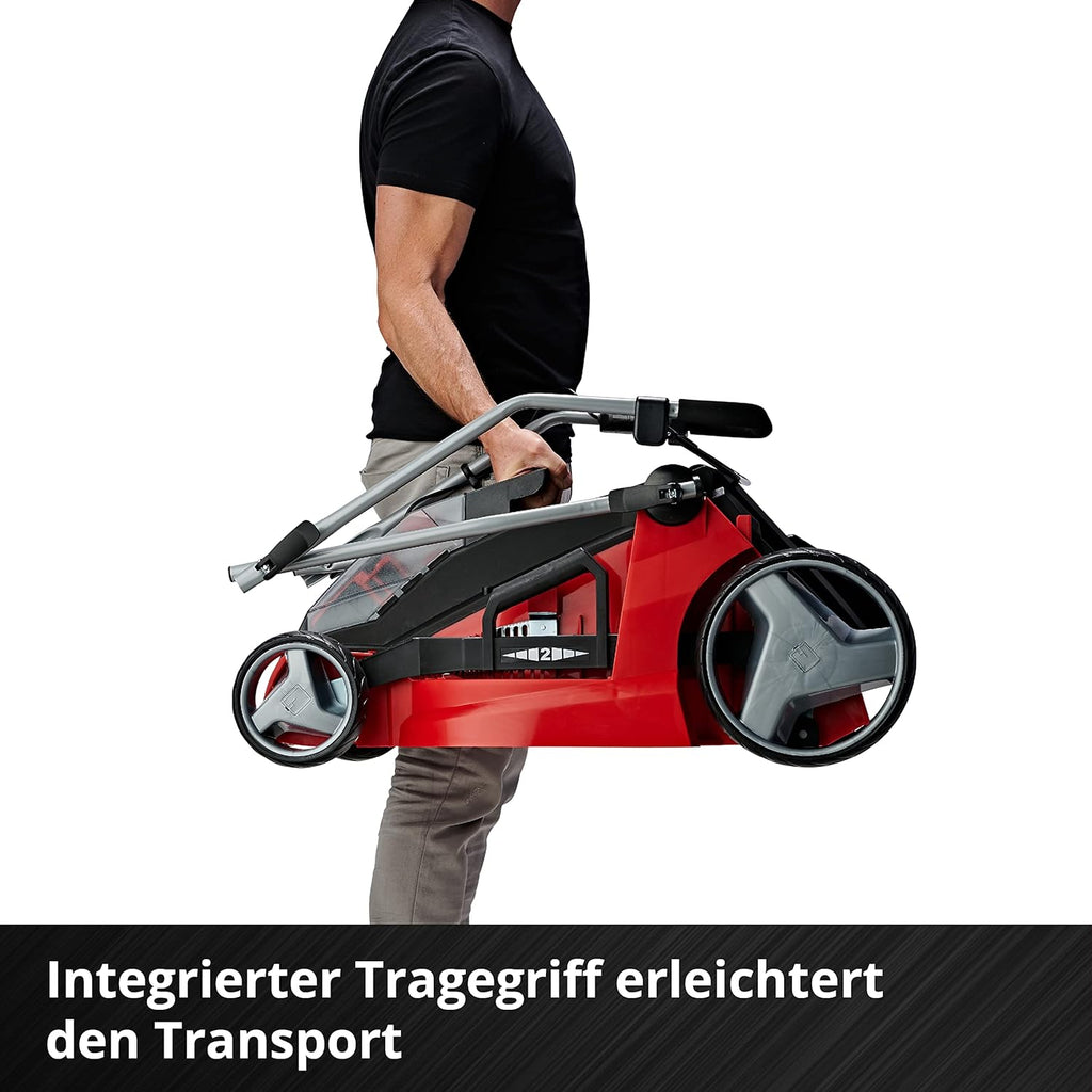 Einhell Akku-Rasenmher GE-CM 43 Li M Kit Power X-Change (36V, 43 cm Schnittbreite, bis 600 m, Brushless, Mulch-Kit, 63L Fangkorb, 25-75 mm Schnitthhe, inkl. 2x 4,0Ah + 2x Ladegert)