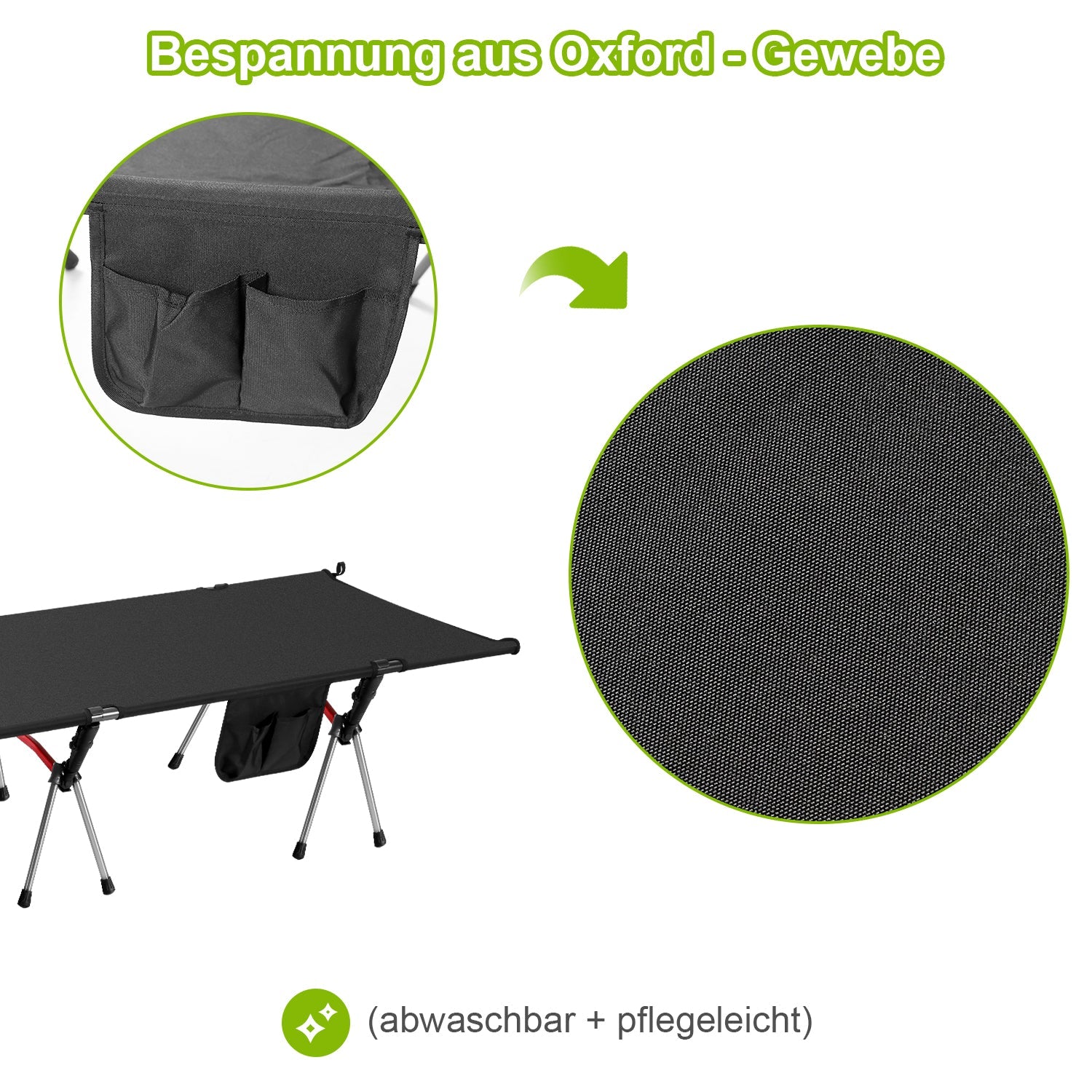 Sonnewelt Klappbett Campingbett  mit Tragetasche hhenverstellbar bis 150 kg