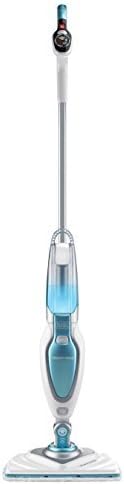 Black+Decker Pulitore a vapore Steam Mop Deluxe FSM1630 / Mop a vapore verticale per pavimenti duri sigillati/Pulizia dei pavimenti con panno in microfibra lavabile / Piede rimovibile ruotabile a 180° / 1600W