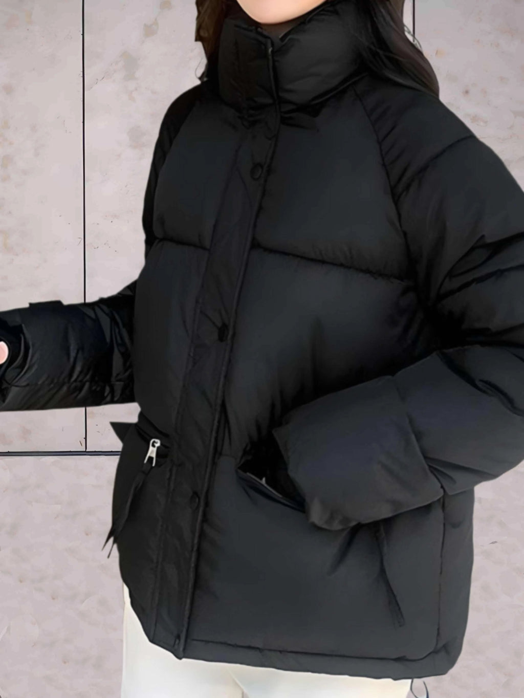 Parka con collo a listino e doppia chiusura