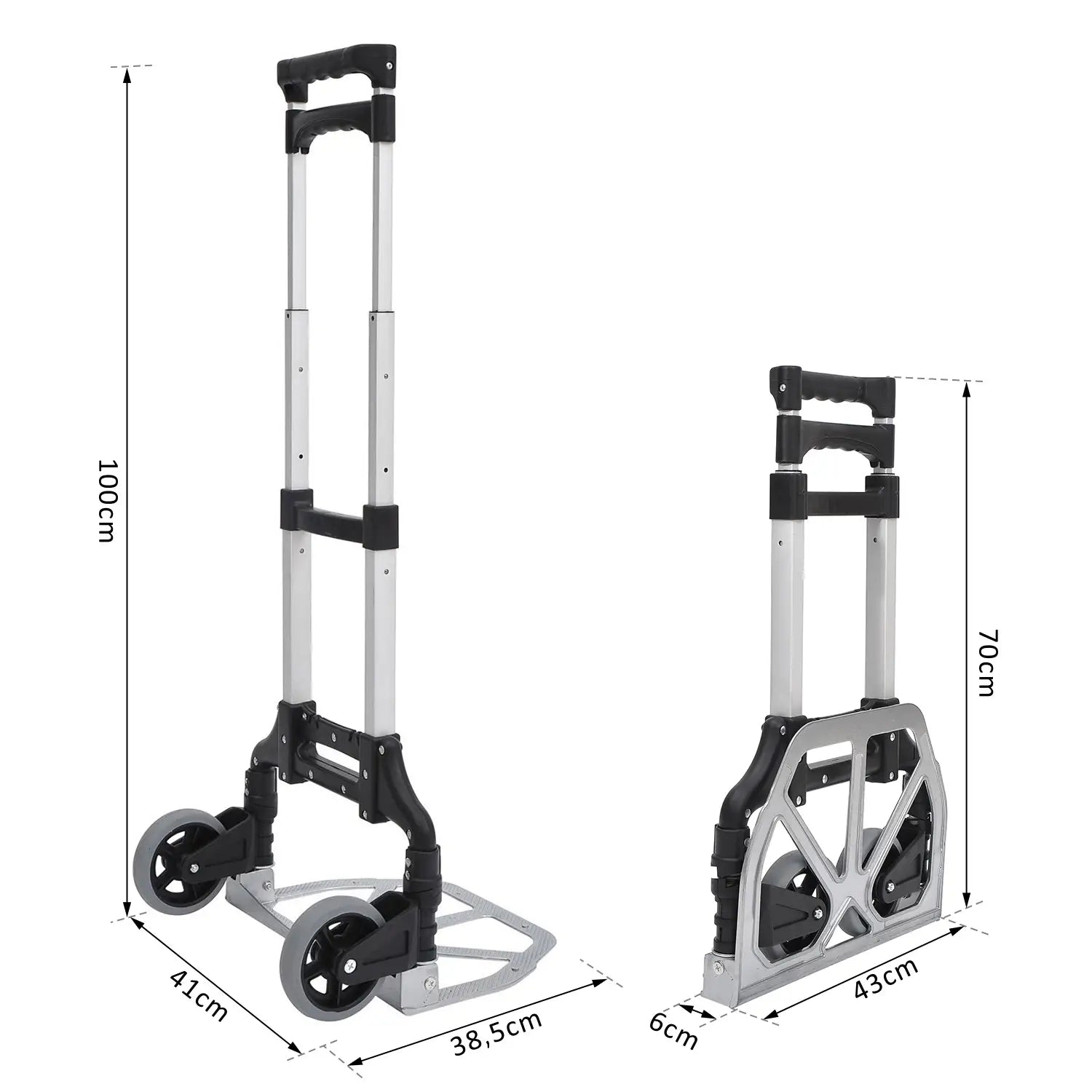 HOMCOM Sackkarre klappbar höhenverstellbar Aluminium