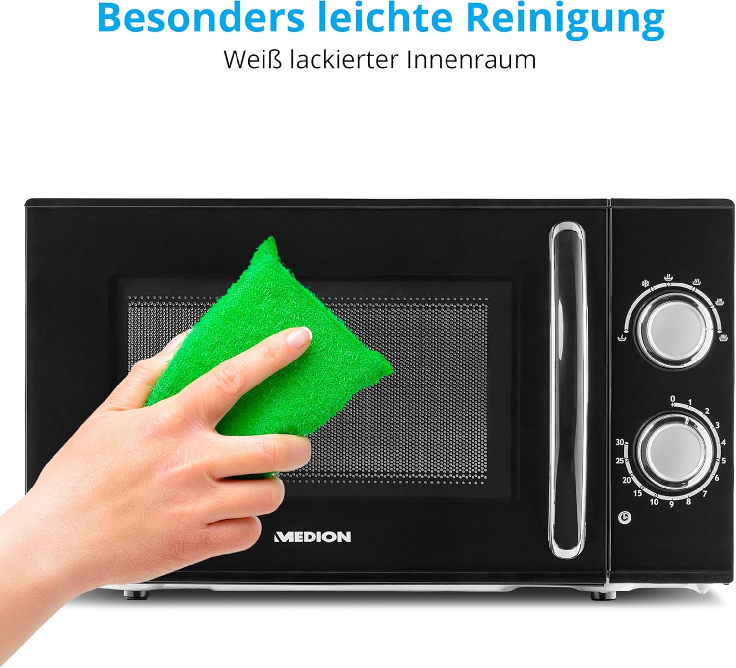 MEDION Forno a microonde (20 litri, 700 watt, compatto e salvaspazio, 5 livelli di potenza, funzione scongelamento, timer, MD11475) bianco