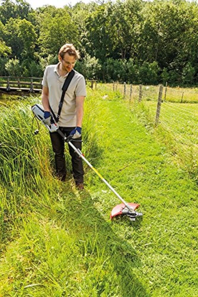 AL-KO Tagliabordi elettrico BC 1200 E (potenza motore 1200 Watt, larghezza di taglio 35 cm (filo), larghezza di taglio 23 cm (lama), filo regolabile tramite sistema Tap&Go, asta in alluminio divisibile, incl. tracolla)
