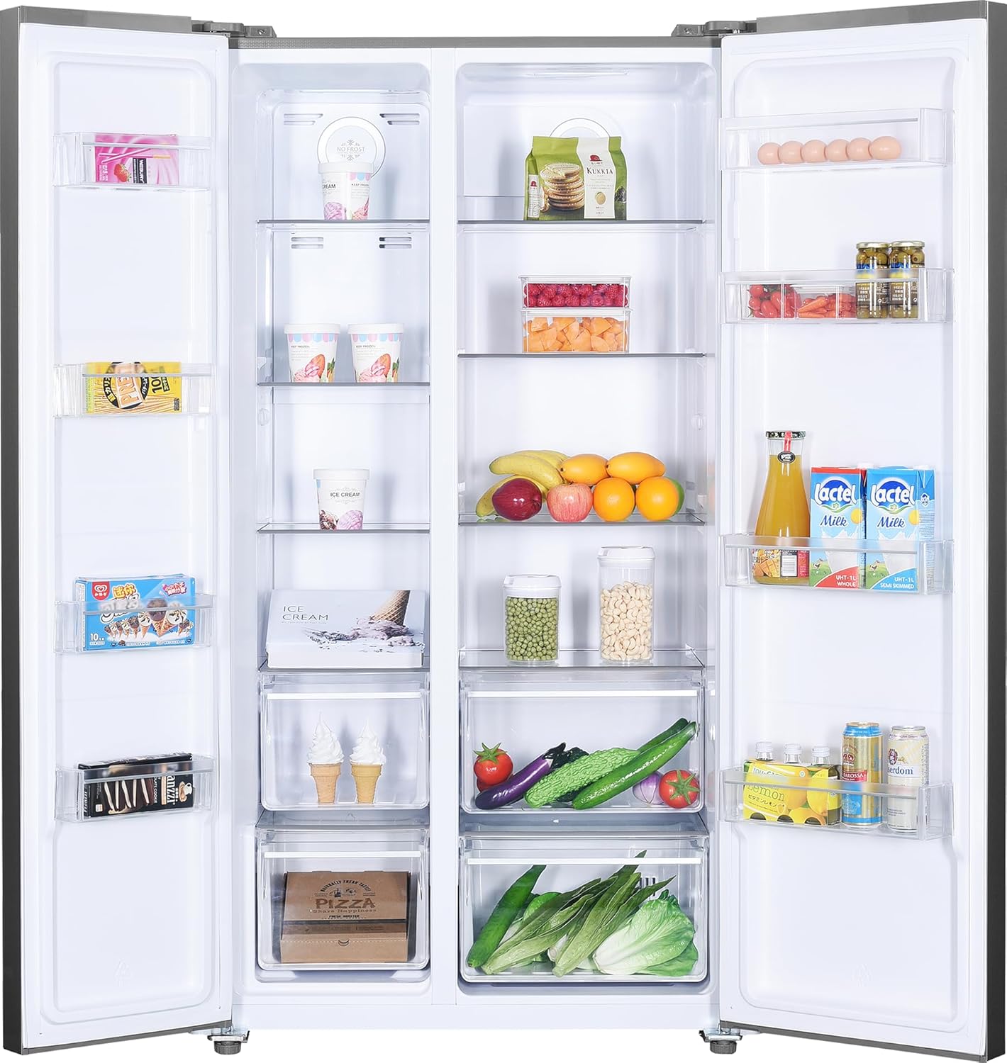 Beko GNO5322WDXPN Side-by-Side, frigorifero, congelatore, volume totale 532 l, vano frigorifero 347 litri, vano congelatore 185 litri, display multifunzione, NoFrost, dispenser acqua, acciaio inossidabile