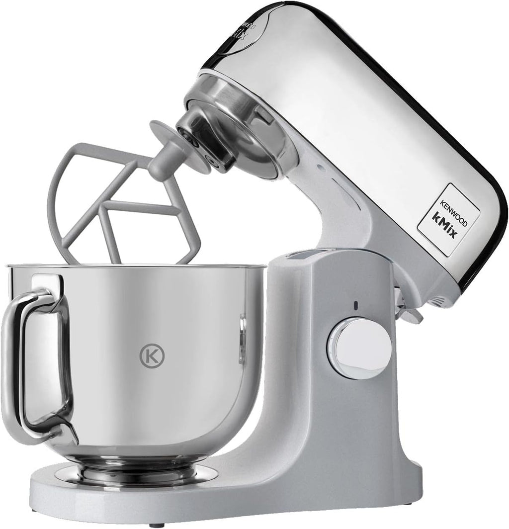 Kenwood kMix KMX750RD Robot da cucina, Ciotola in acciaio inox da 5 litri, Sistema di sicurezza Safe-Use, Corpo in metallo, 1000 Watt, Inclusi set di 3 accessori da pasticceria e paraspruzzi, Rosso