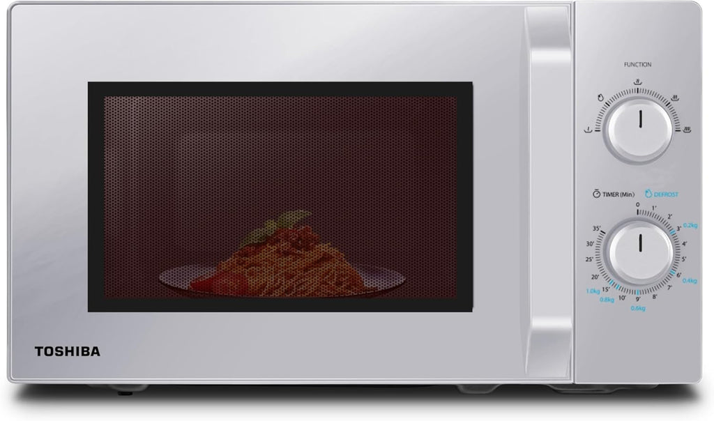 Forno a microonde a libera installazione Toshiba MW2-MM20PF(BK) / microonde singolo / 20L / 800W / 5 livelli di potenza con pratica funzione di scongelamento/illuminazione interna a LED/Nero