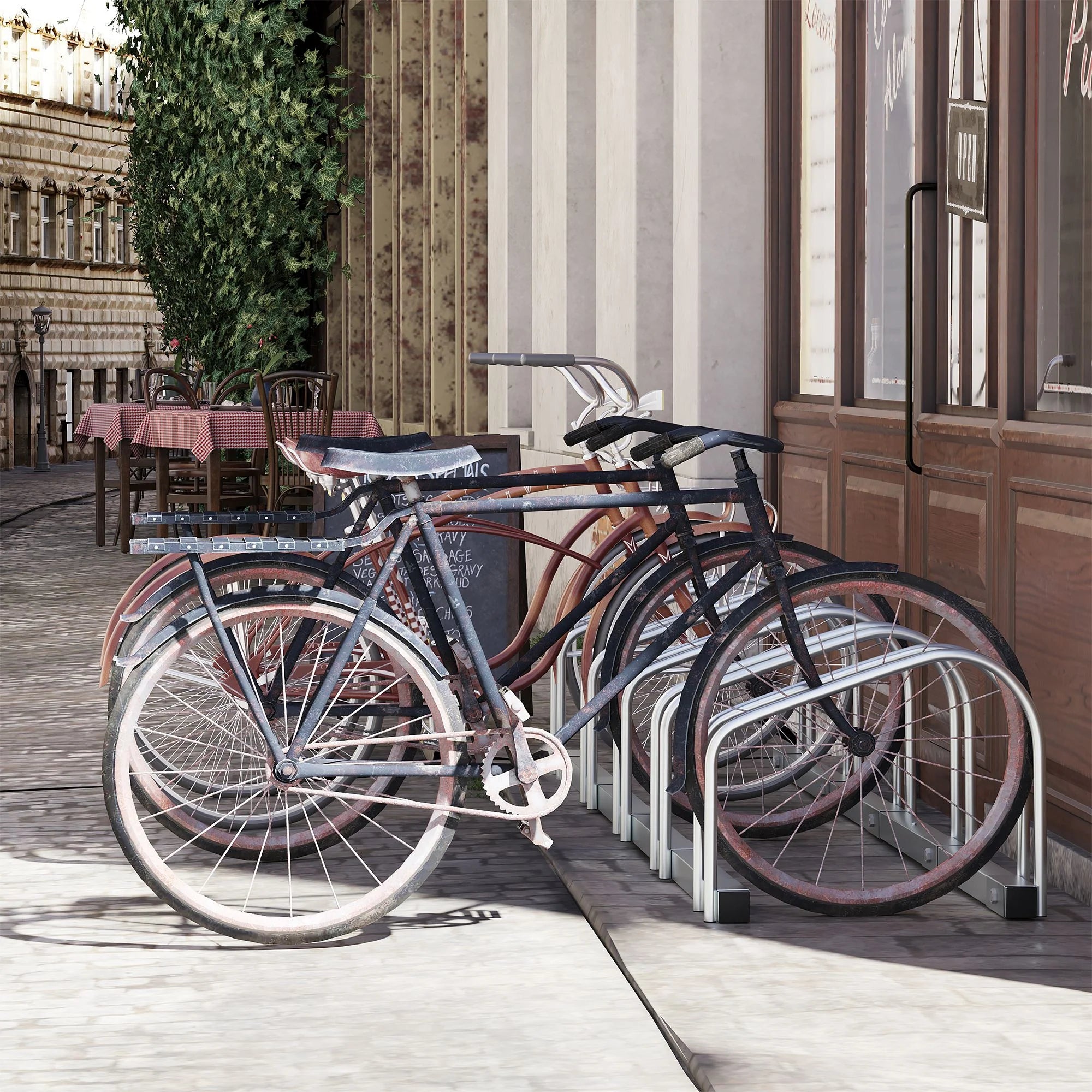 HOMCOM Fahrradständer Mehrfachständer 5 Fahrräder erweiterbar