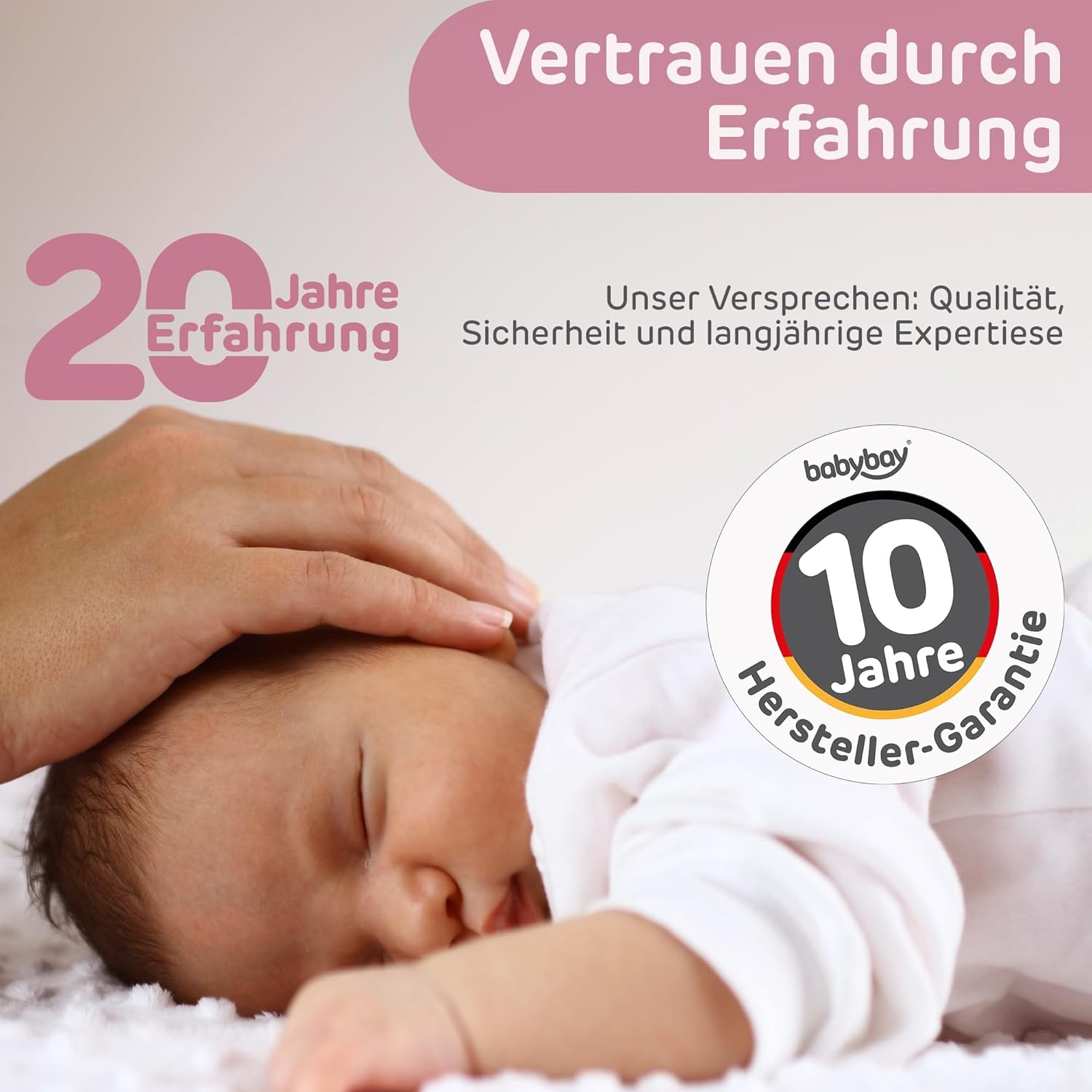 babybay Original Lettino da affiancare in massello di faggio / compatto e trasformabile / Lettino per bambini regolabile in altezza senza livelli preimpostati ed ecologico / Lettino evolutivo (laccato bianco) / inclusa Matratze