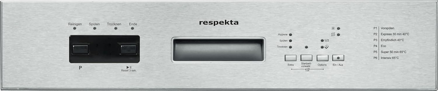 Respekta Geschirrspüler teilintegriert 60 cm/Einbau-Spülmaschine mit flexiblen Besteckkorb / 6 Programme/Startzeitvorwahl / 12 Maßgedecke / GSP60TIDV / besonders leise 49 dB