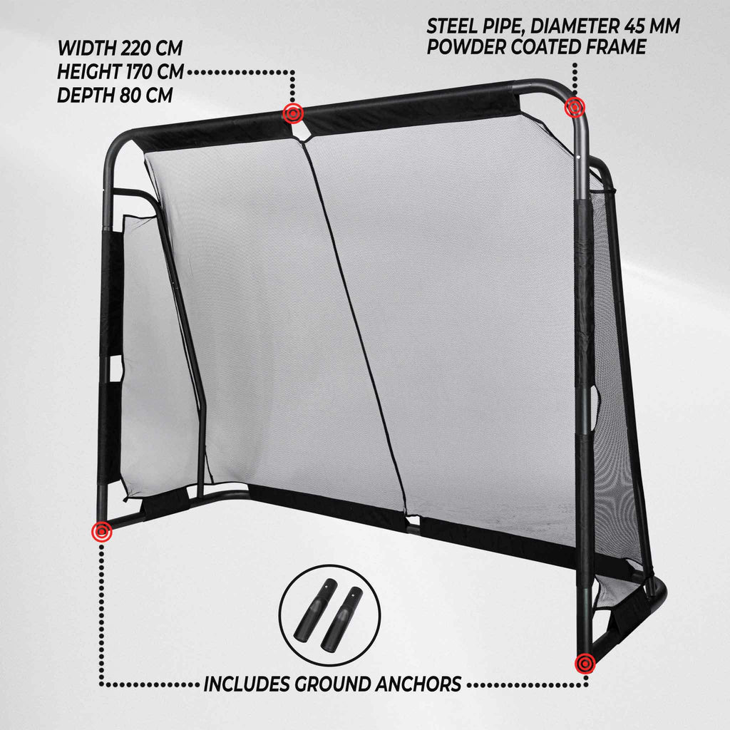 Prosport Fuballtor 220x170x80 Premium schwarz