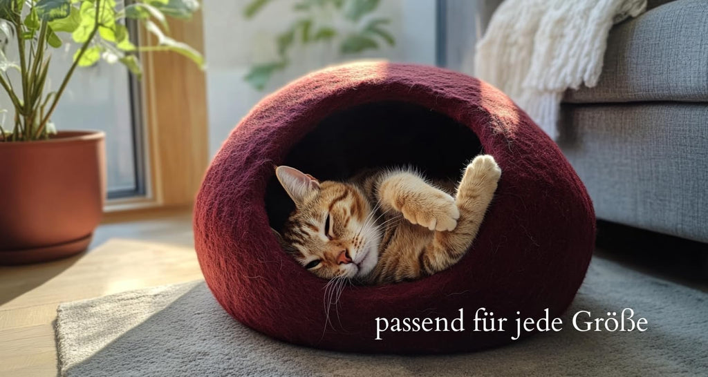 ecocasa Cuccia Casetta per Gatti Cuscino per Gatti XL – anche per Gatti Grandi – Esterno Robusto e Interno Morbidissimo – Fatto a Mano in Lana Neozelandese – Blu Oceano