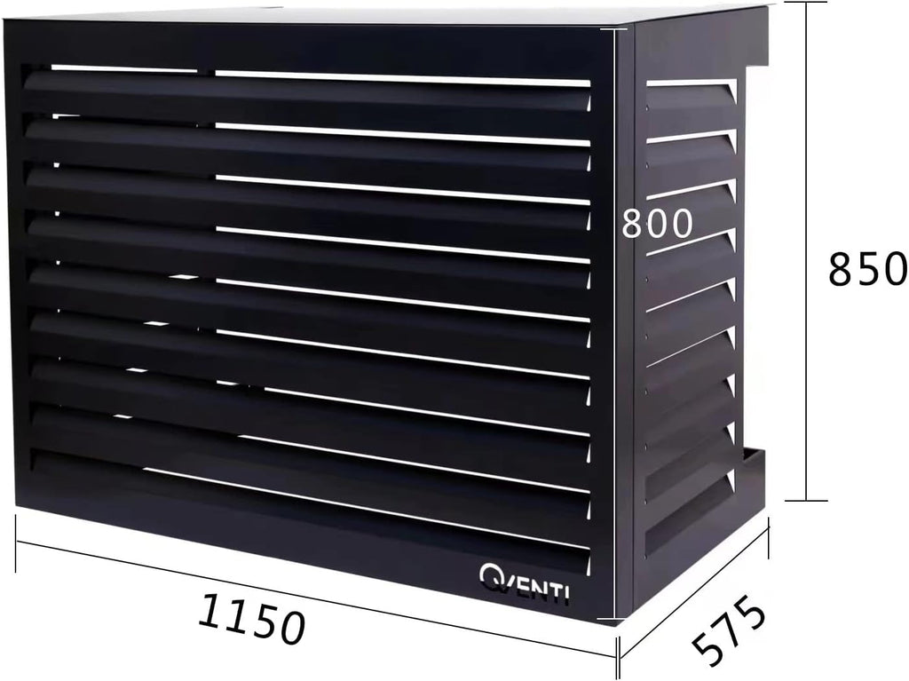 Copertura Qventi per condizionatore - Antracite/Grigio - Alluminio - Griglia di protezione - Rivestimento - Facile montaggio - Taglia S - Dimensioni esterne (LxPxH): 100 x 50 x 75 cm