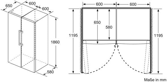 Siemens GS54NAWCV iQ500 Congelatore verticale, 176 x 70 cm, 327 L, NoFrost mai più sbrinamento, bigBox spazio per alimenti di grandi dimensioni, varioZone ripiani e cassetti flessibili in vetro, Bianco
