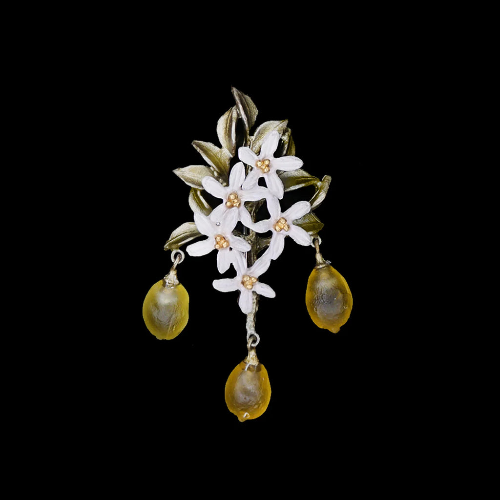 Spilla/collana a forma di limone con ciondolo