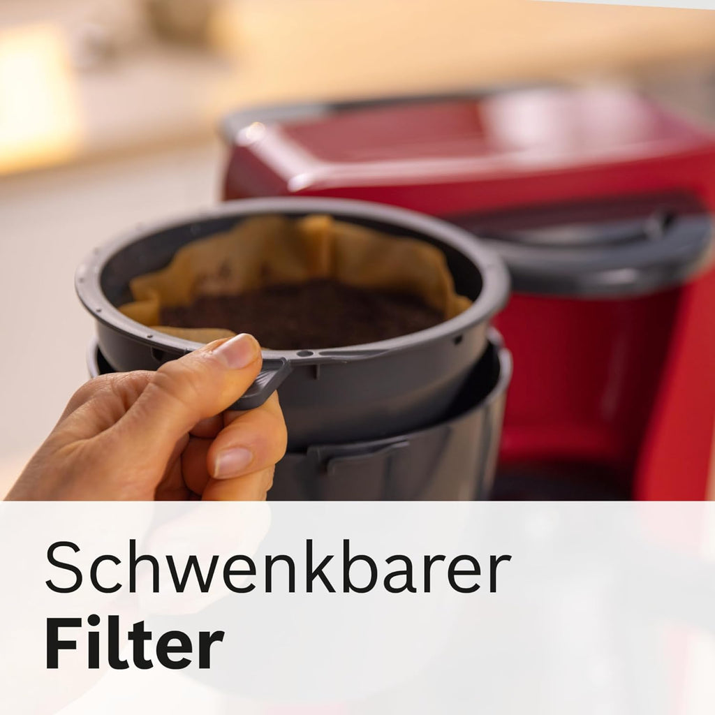 Bosch Filterkaffeemaschine MyMoment TKA3M134, Thermokanne 1 L, für 8-12 Tassen, Tropfstopp, schwenkbarer Filtertrger, Entkalkungsprogramm, abnehmbarer Wassertank, 1200 Watt, Schwarz matt