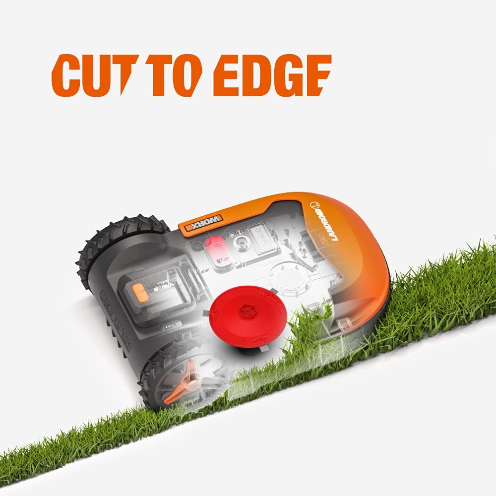 WORX Landroid WR169E Robot Rasaerba con Filo Perimetrale per Giardini fino a 300m² - Navigazione AIA - Controllo tramite App, WLAN, Bluetooth - Taglio Bordo - Larghezza di taglio 16 cm - Altezza di taglio 30-60 mm