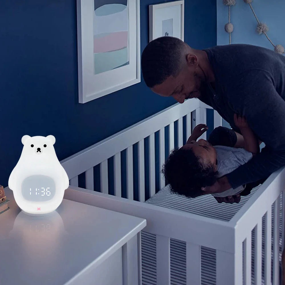 Bear Alarm - Sleep Trainer for Kids - Night Light Alarm Clock