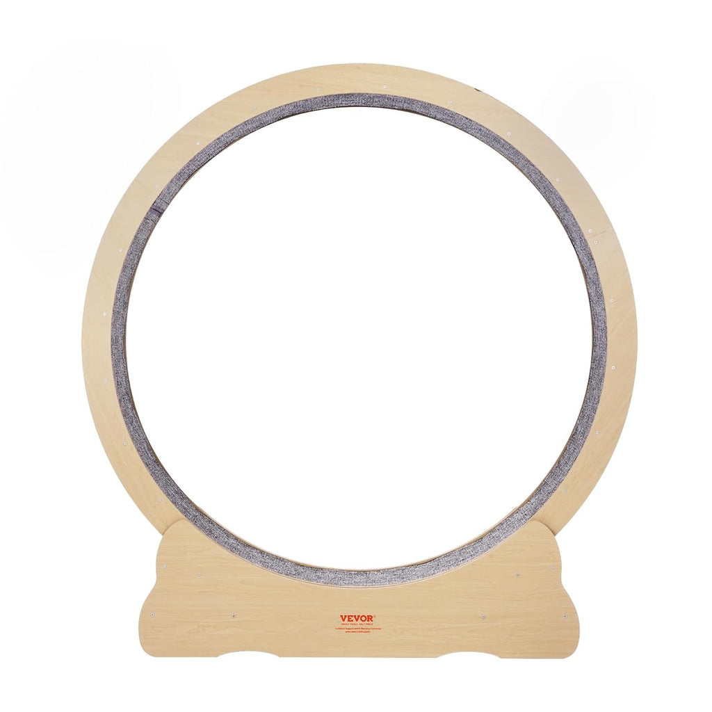 VEVOR Ruota Esercizio per Gatti in Legno, Tapis Roulant per Gatti da Interno da 132 cm, Ruota per Gatti con Moquette Rimovibile e Bacchetta Giocattolo per Gatti per Corsa/Camminata/Esercizio, Adatta per la Maggior Parte dei Gatti Fino a 13 kg