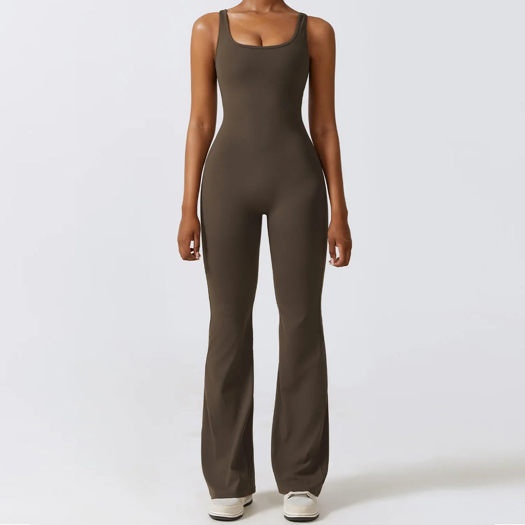 Leggings a vita alta elasticizzati per allenamento e top corto