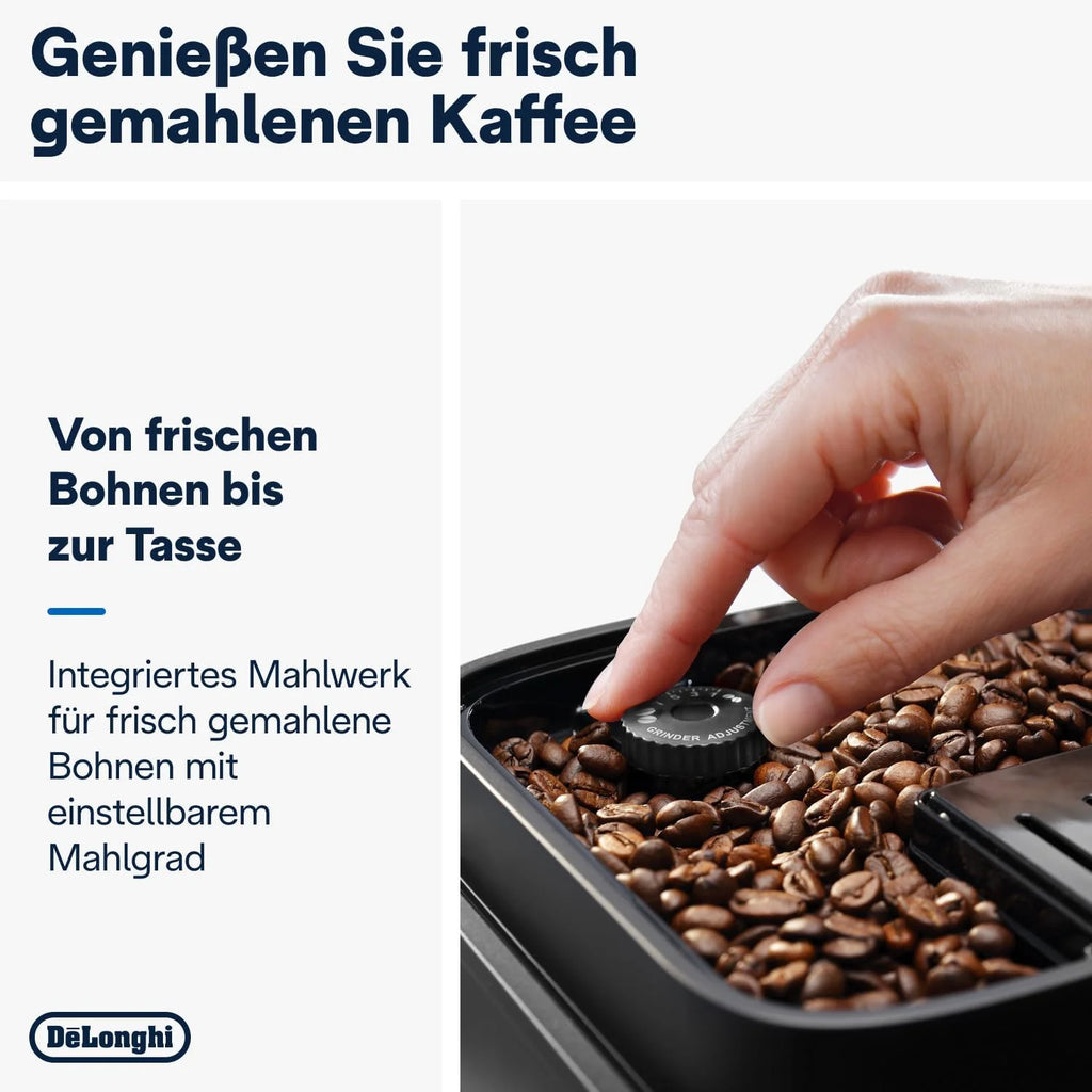 De'Longhi Magnifica Evo Next ECAM312.80.TB, Macchina automatica per caffè con 13 bevande (Cappuccino, Espresso, Latte Macchiato), Display a colori TFT da 2,4'', Sistema latte LatteCrema, Funzione 2 tazze, Titanio