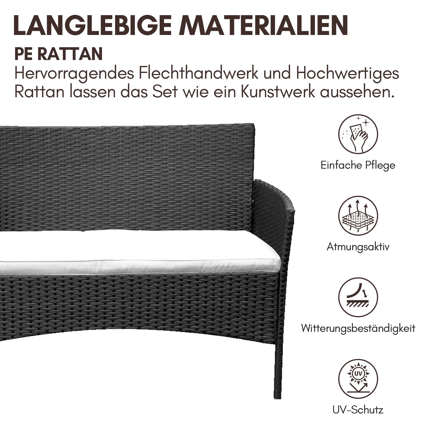 Sonnewelt Salotto da Giardino in Polyrattan
