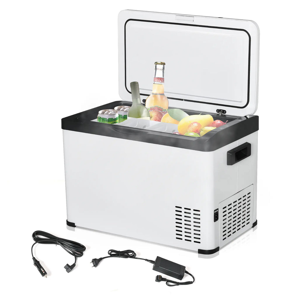 Frigorifero portatile a compressore Outsunny, pannello LCD, protezione della batteria, bianco