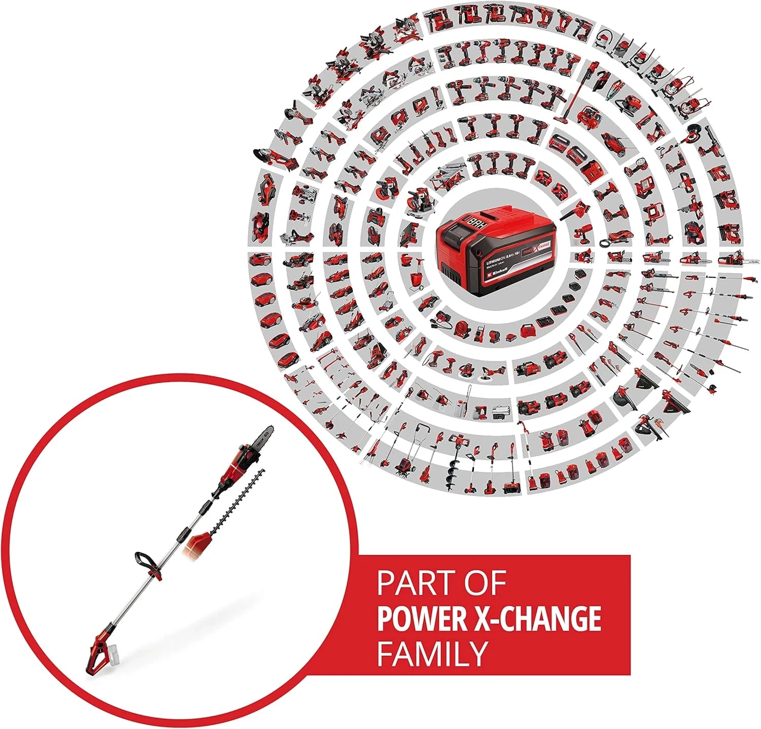 Einhell Utensile multifunzione a batteria GE-HC 18 Li T-Solo (tagliasiepi e motosega 2 in 1, barra Oregon, senza batteria e caricabatteria)