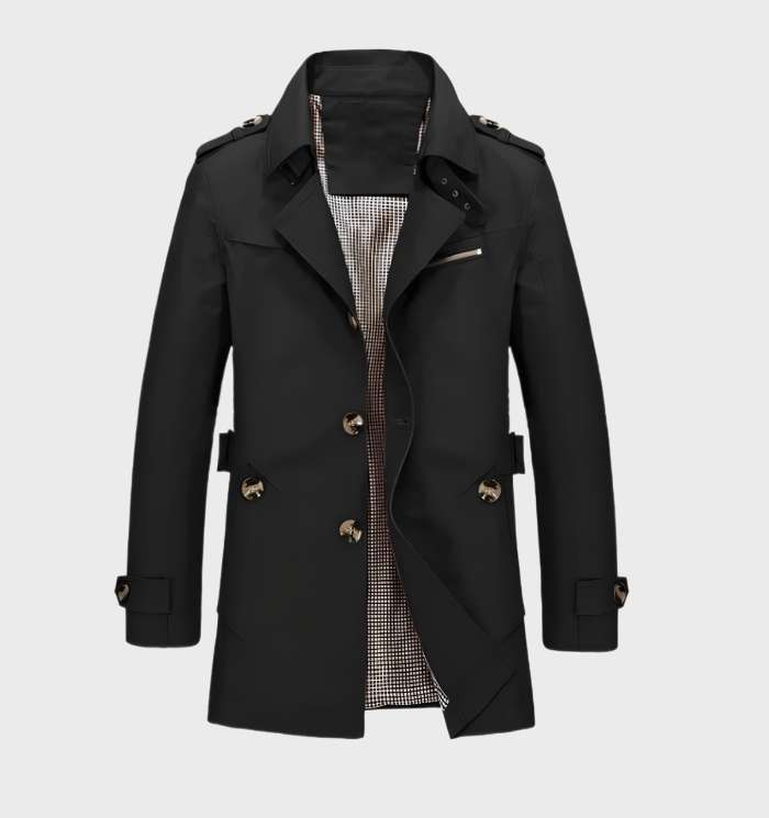 Warme Parka-Jacke mit gekerbtem Kragen und Taschen für Mnner