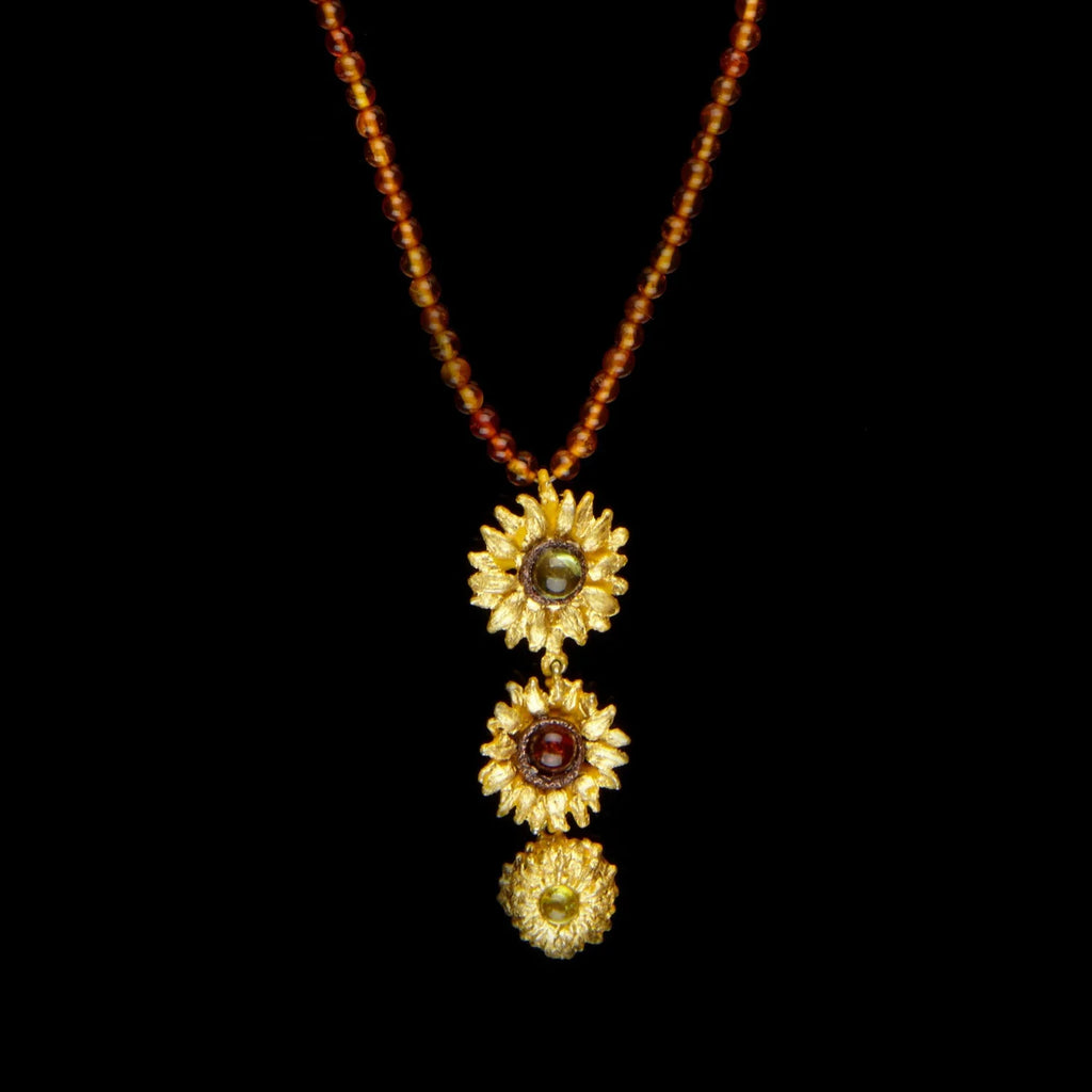 Van Gogh Sonnenblumen Kette mit Anhnger - 3 Blumen