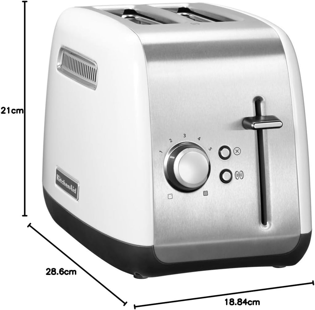 KitchenAid 5KMT2115BOB Klassischer Toaster mit 2 Schlitzen, Metall Legierter Stahl, Onyx Black