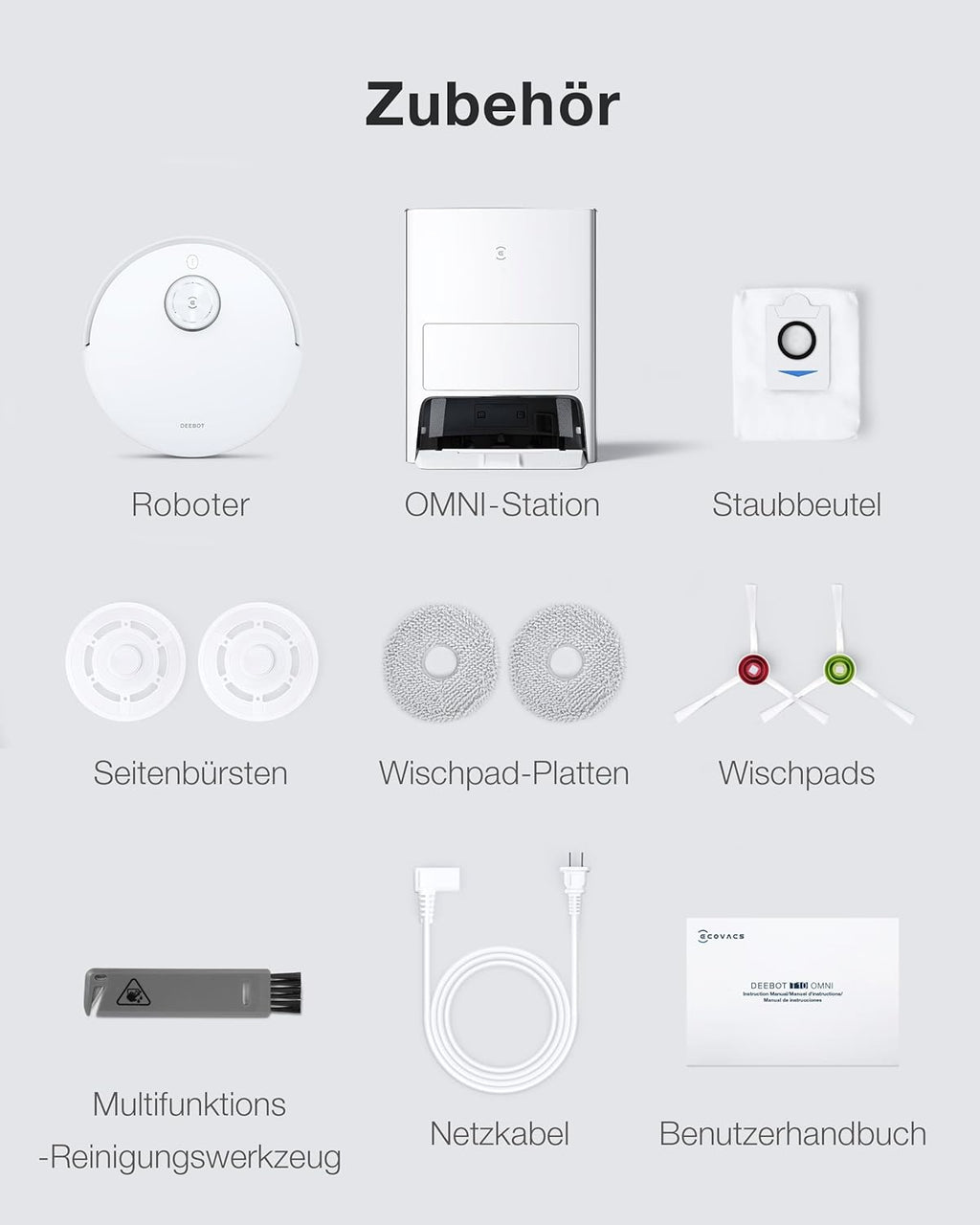 ECOVACS DEEBOT X2 Combo Saugroboter mit Wischfunktion 8700Pa mit Handstaubsauger, doppelte automatische Leerung, 15mm Mopp-Hebesystem, selbstreinigender Roboterstaubsauger, Heiwasser-Moppreinigung