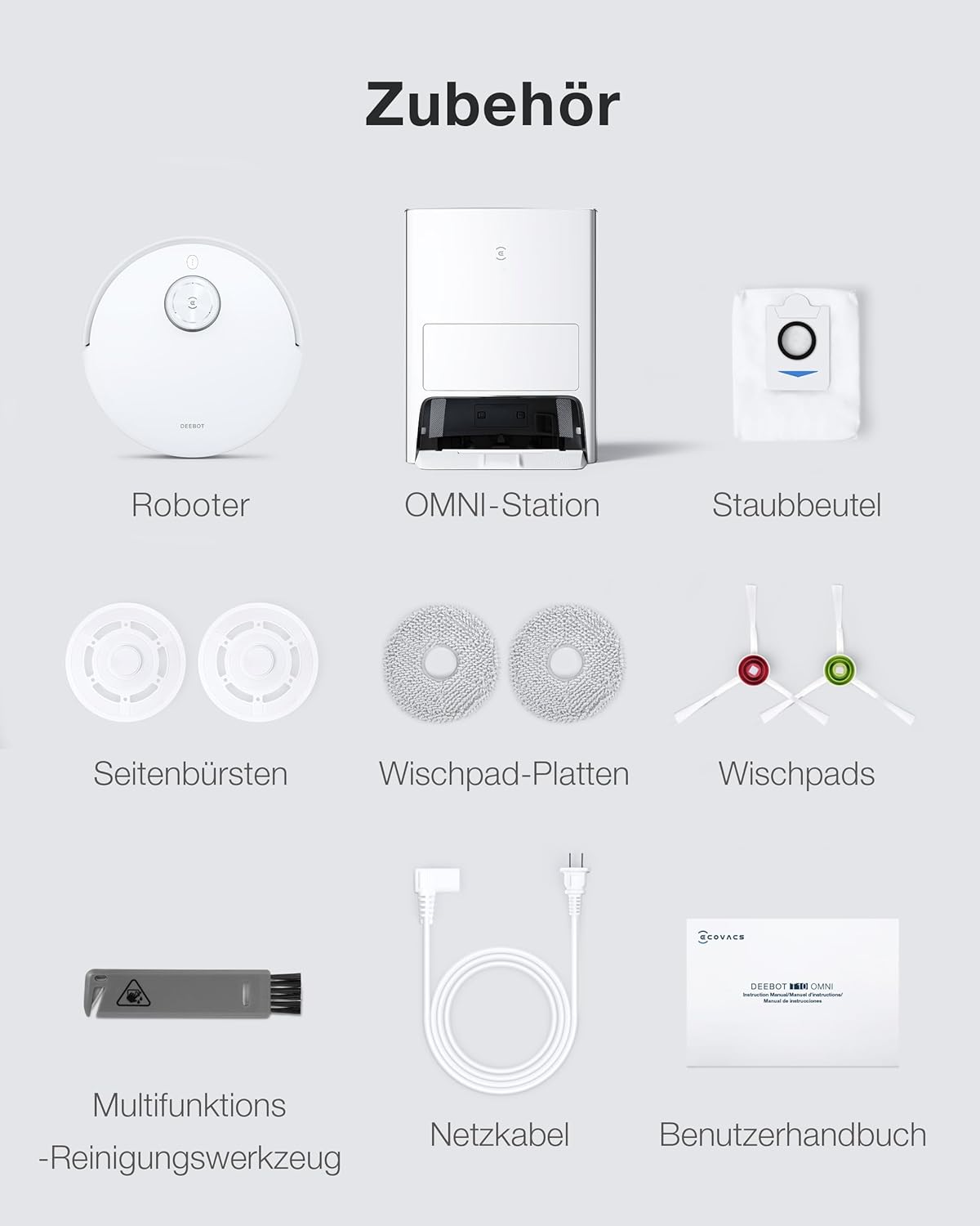 ECOVACS DEEBOT X2 Combo Saugroboter mit Wischfunktion 8700Pa mit Handstaubsauger, doppelte automatische Leerung, 15mm Mopp-Hebesystem, selbstreinigender Roboterstaubsauger, Heiwasser-Moppreinigung