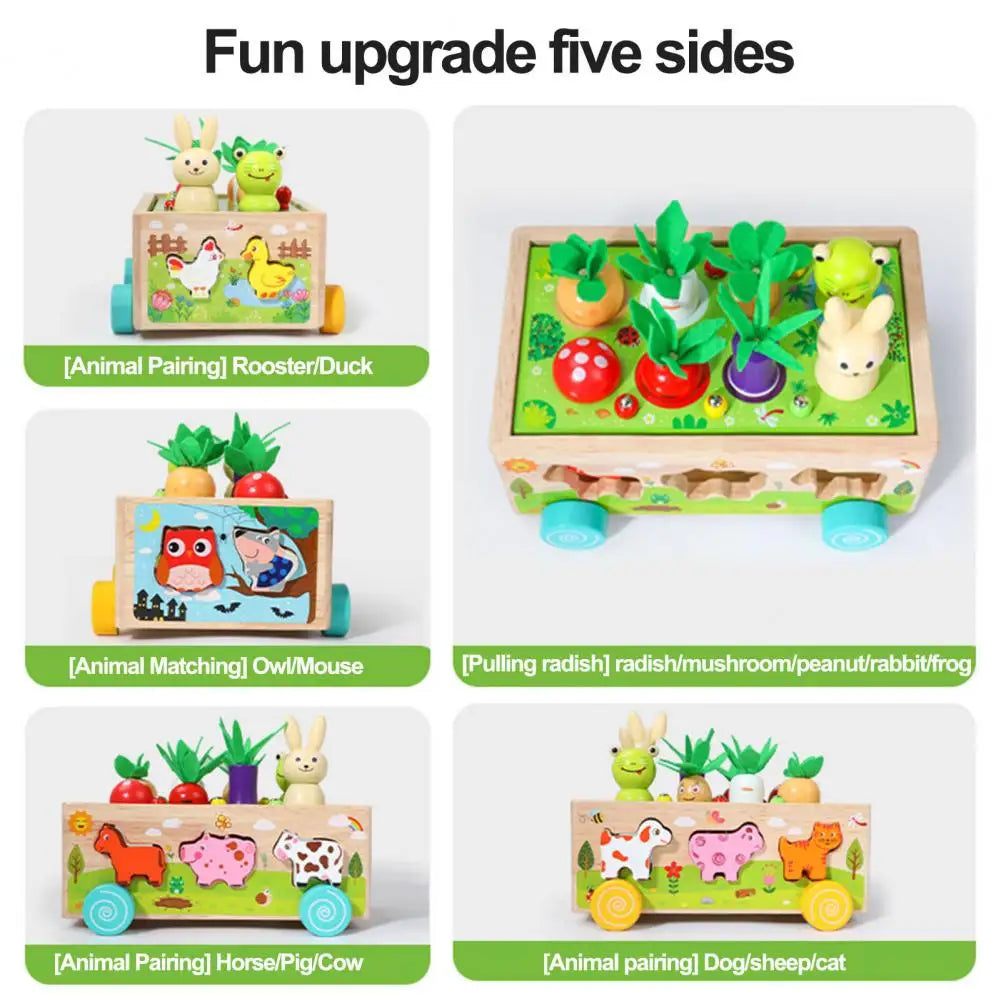 Woods - Divertimento con le forme nel carretto - Puzzle di animali e verdure