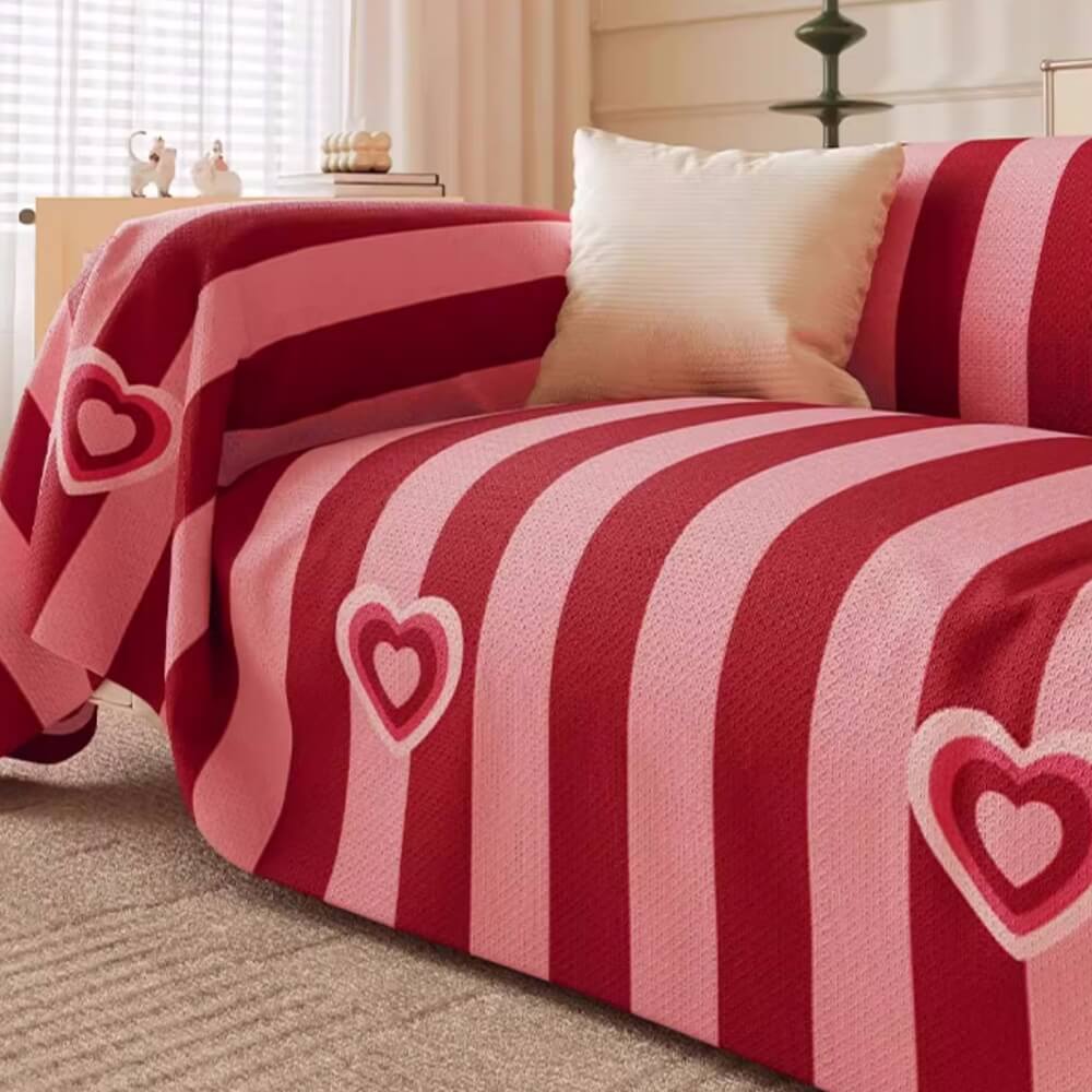 Modischer gestreifter Chenille-Schutzbezug für Sofas und Couch