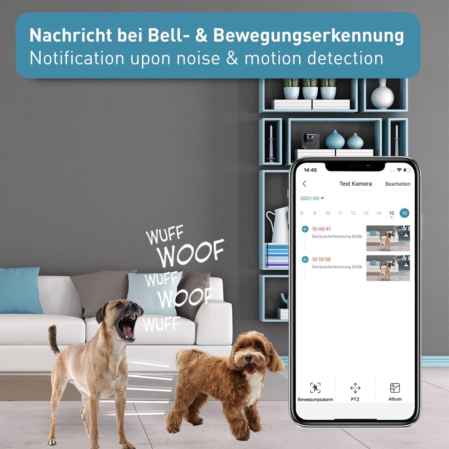 PetTec – Pet Cam Buddy Haustierkamera Futterautomat 8L für Katzen- & Hunde-Trockenfutter – Automatischer Futterspender mit WLAN & App-Steuerung -Inkl. 2-Wege-Audio, Bellerkennung & Nachtsicht