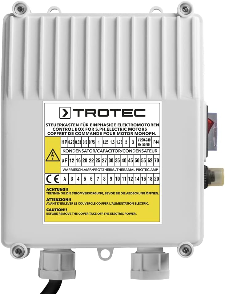 TROTEC Tiefbrunnenpumpe TDP 7501 E – Wasserpumpe mit Fördermenge 6000 l/h, 1100 W – Förderhöhe 90 m, ø 8,6 cm, IP68 für Pumpe, Edelstahlpumpe