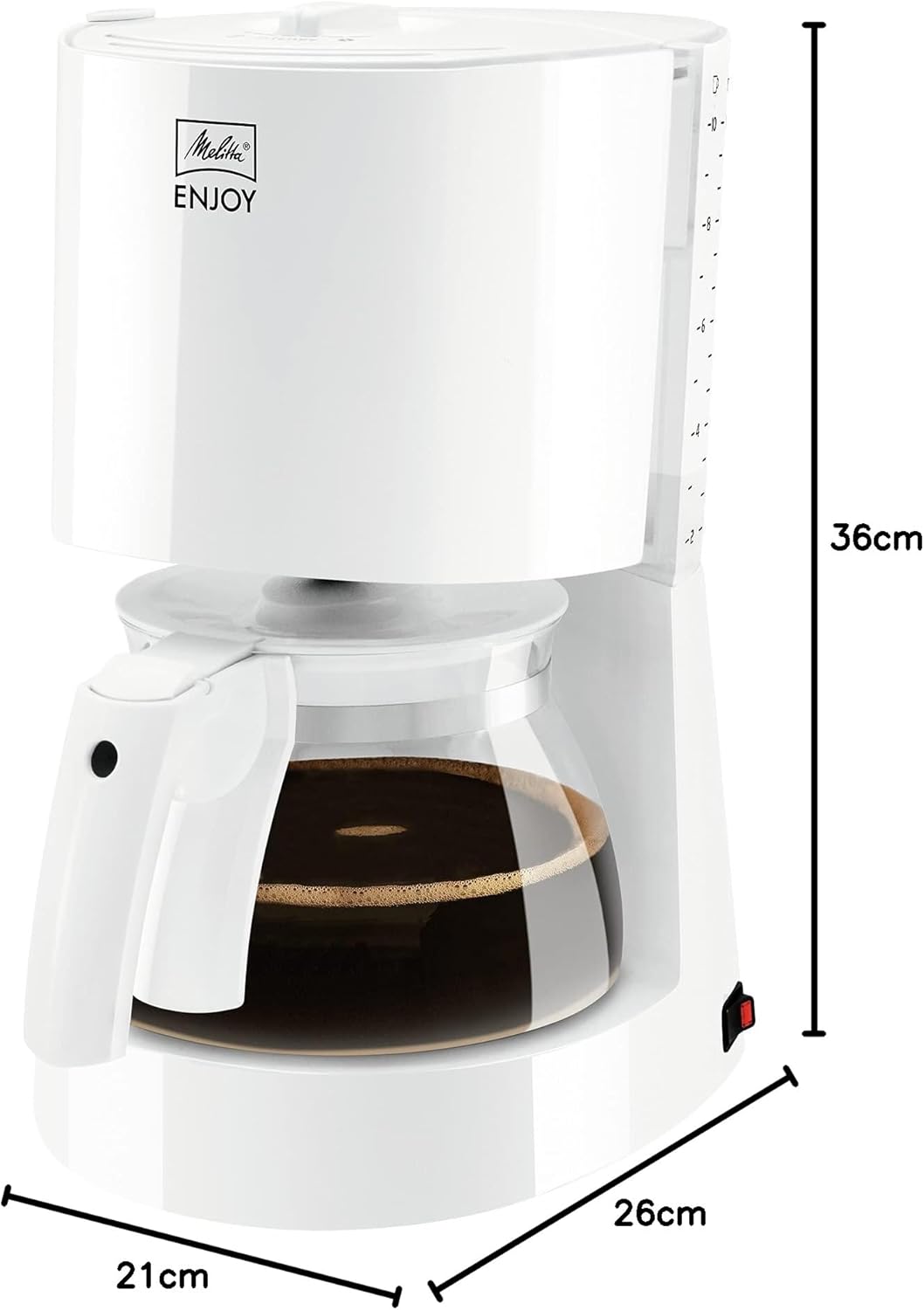 Melitta Enjoy - Macchina da caffè con filtro - con caraffa termica - sistema antigoccia - 8 tazze - bianco (1017-05)
