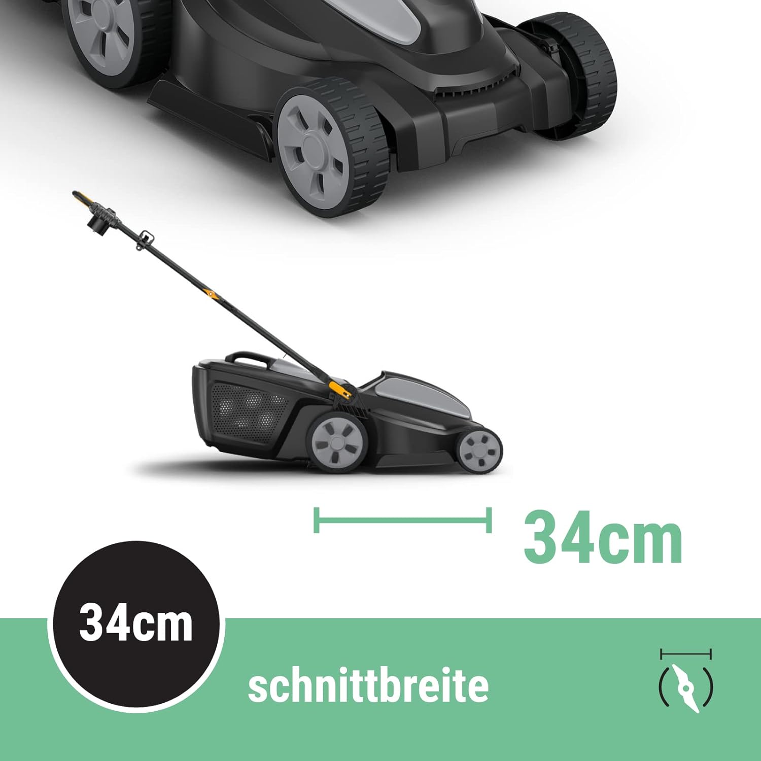 Alpina AL1 34 E Elektro-Rasenmher, Schnittbreite 34 cm, 1200 W, 35 L Kunststoff-Grasfangkorb