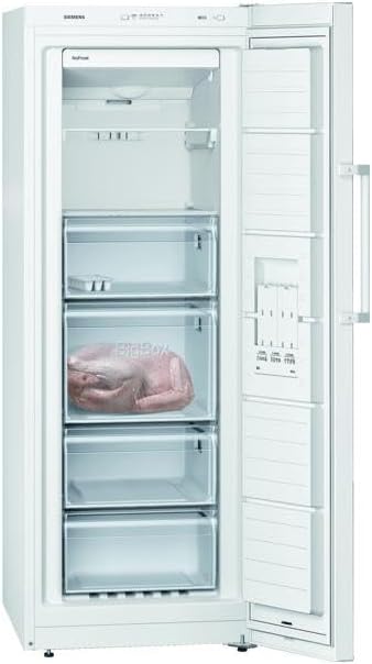 Siemens GS54NAWCV iQ500 Congelatore verticale, 176 x 70 cm, 327 L, NoFrost mai più sbrinamento, bigBox spazio per alimenti di grandi dimensioni, varioZone ripiani e cassetti flessibili in vetro, Bianco