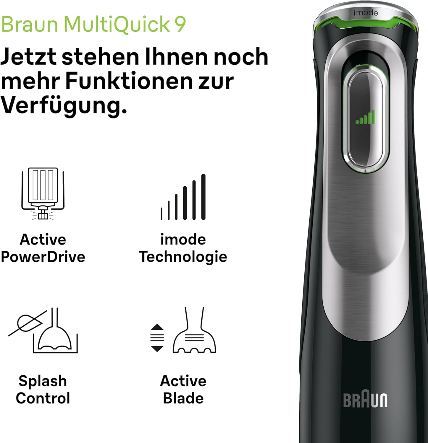 Braun MultiQuick 9 MQ 9187XLI – 5-in-1 Stabmixer mit Küchenmaschinen-Aufsatz, Zerkleinerer, Kartoffel- & Gemüsestampfer & Schneebesen, stufenlose Geschwindigkeitseinstellung, 1200 W, Schwarz/Edelstahl