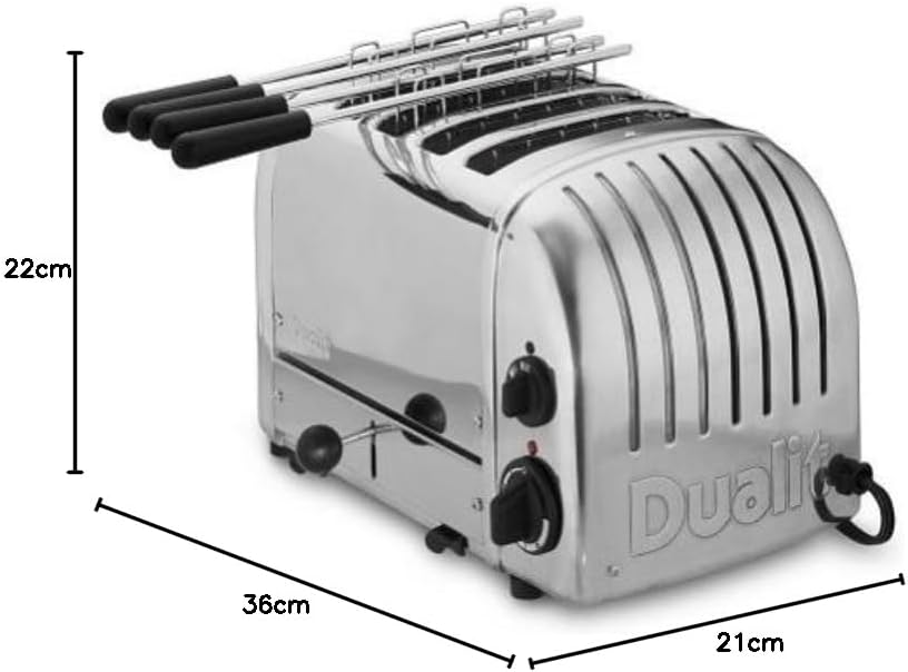 Tostapane combinato Dualit 42174 acciaio inox 4 fessure, 2,2 kW/230V | 4 fessure | Acciaio inox | 80 fette all'ora, L139