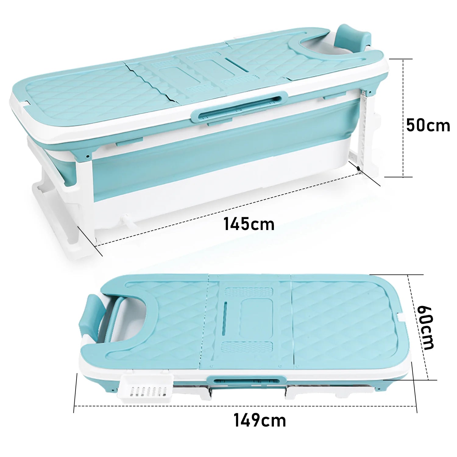 Sonnewelt Vasca da Bagno Pieghevole con Coperchio