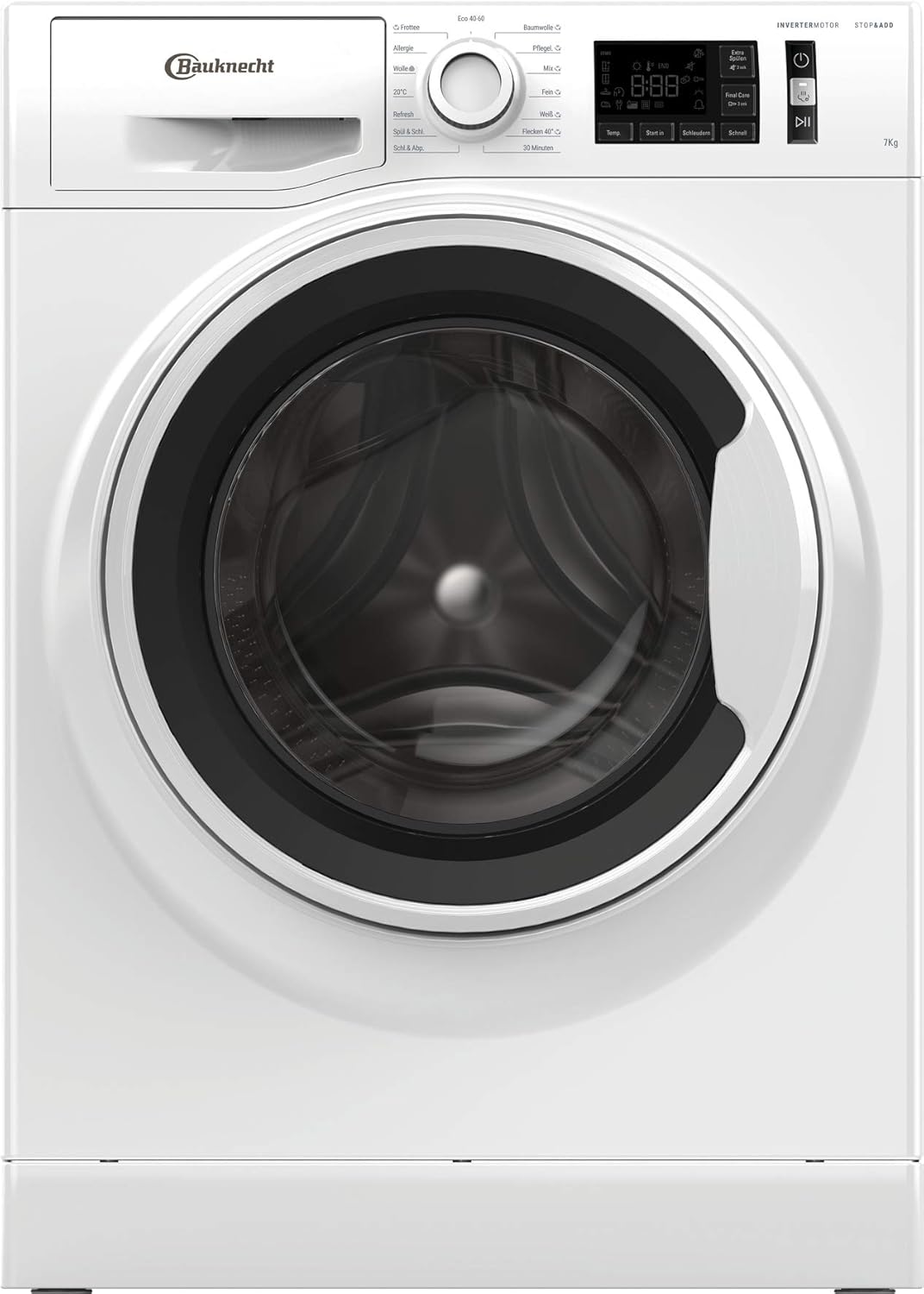 Bauknecht W Active 711 B Lavatrice a Carica Frontale/ 7kg/ 1400 giri/min/Potente Rimozione delle Macchie/Programmi a Vapore/Steam Hygiene con Antivirus/Steam Refresh/Funzione Stop&Add/Motore Dynamic Inverter