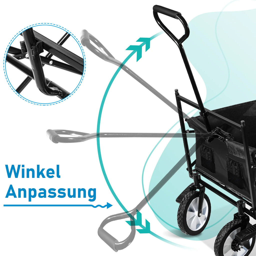 Carrello Pieghevole da Trasporto Sonnewelt Bollerwagen con Tetto, Portata 80 kg