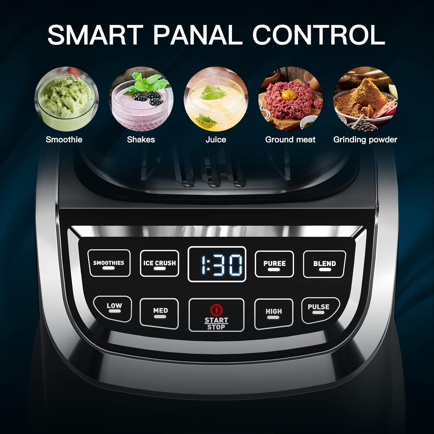 AMZCHEF Frullatore Professionale 2 IN1 con Contenitori da 1850 ml e 600 ml per Due Modalità di Frullatura | Frullatore da Tavolo 2000 Watt con 6 Lame Professionali e 22000 Giri/Min - Grigio Opaco